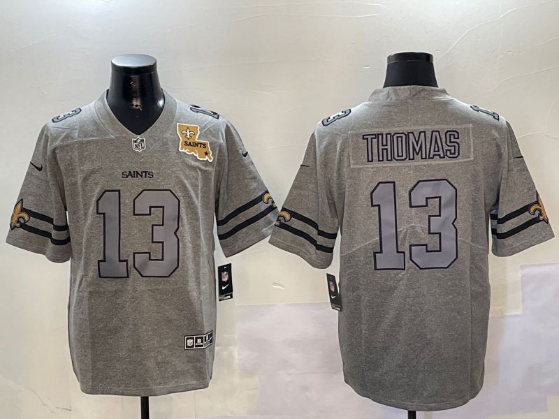 Men New Orleans Saints #13 Thomas Grey Throwback 2024 Nike Limited NFL Jersey style 2